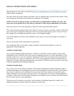 essays: instructions and topics