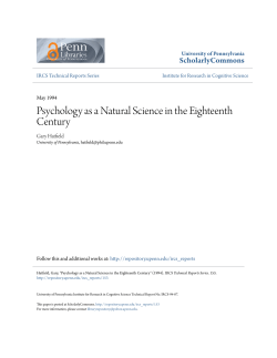 Psychology as a Natural Science in the Eighteenth Century