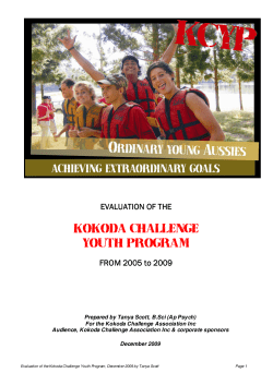 KOKODA CHALLENGE YOUTH PROGRAM