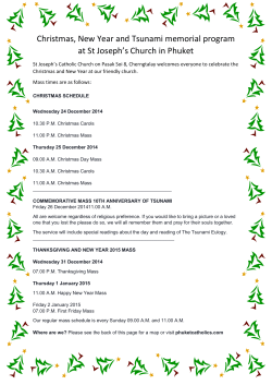 Christmas, New Year and Tsunami memorial