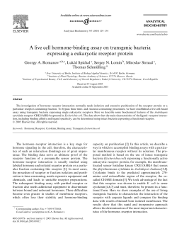 A live cell hormone-binding assay on transgenic bacteria expressing