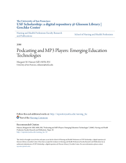 Podcasting and MP3 Players: Emerging Education Technologies