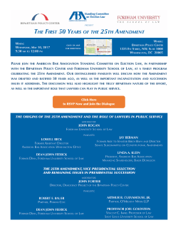 The First 50 Years of the 25th Amendment (10May2017) Program