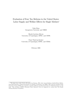 Evaluation of Four Tax Reforms in the United States: Labor Supply