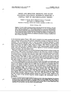 MOOD AND BEHAVIOR (SMOKING AND SUGAR SNACKING