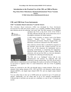 Introduction to the Practical Use of the CBL an CBR in Physics CBL