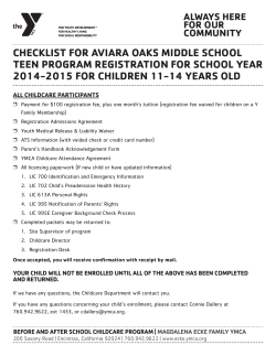checklist for aviara oaks middle school teen