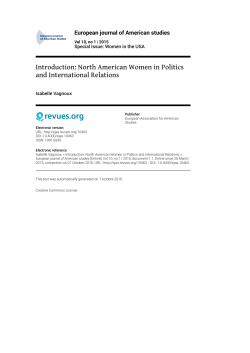 European journal of American studies, Vol 10, no 1 | 2015