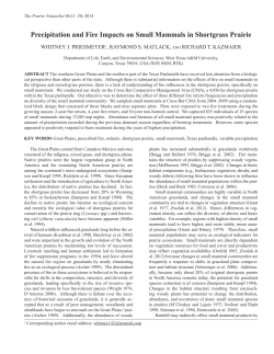 Precipitation and Fire Impacts on Small Mammals in Shortgrass Prairie