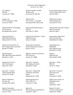 2016 Registrants - Division of Regulatory Services