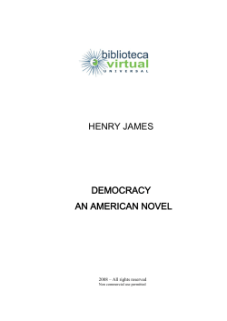 HENRY JAMES DEMOCRACY AN AMERICAN NOVEL