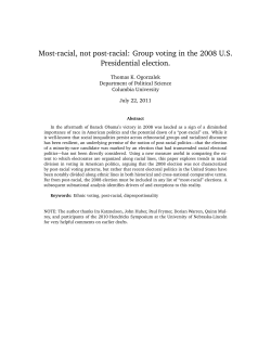 Most-racial, not post-racial: Group voting in the 2008 US Presidential