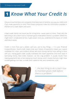 Know What Your Credit Is