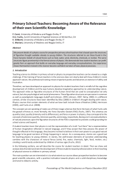 Becoming Aware of the Relevance of their own Scientific Knowledge