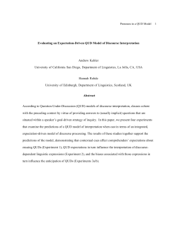 Evaluating an Expectation-Driven QUD Model of Discourse
