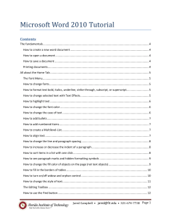 Microsoft Word 2010 Tutorial