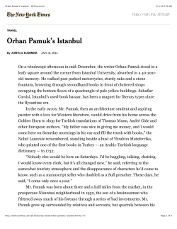 Orhan Pamuk`s Istanbul - NYTimes.com