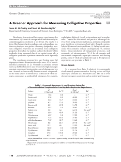 A Greener Approach for Measuring Colligative Properties