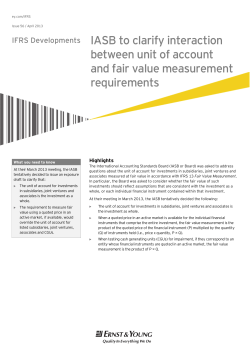 IASB to clarify interaction between unit of account and fair value
