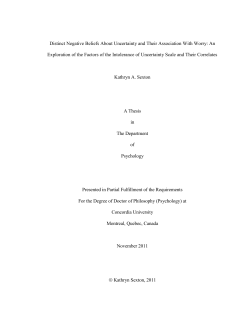 Distinct Negative Beliefs about Uncertainty and their