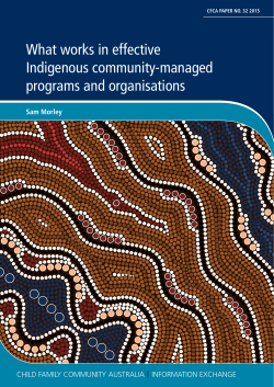 What works in effective Indigenous community