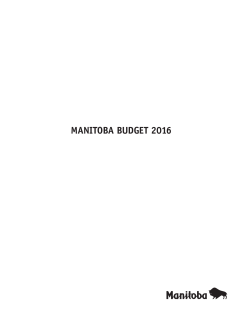 MANITOBA BUDGET 2016 - Government of Manitoba