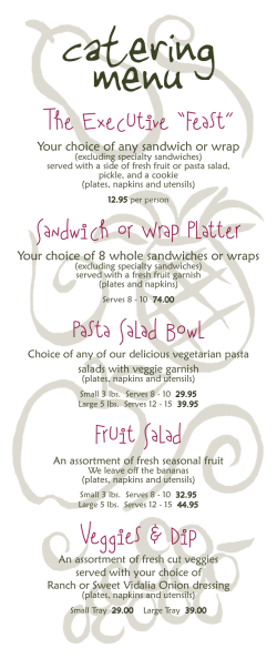 Catering Menu - Nature`s Way Cafe