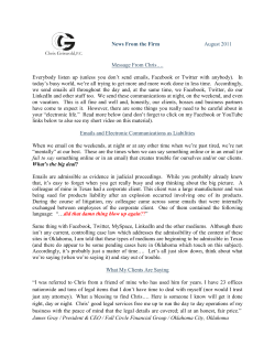 August 2011 Newsletter