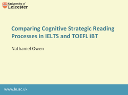Comparing cognitive strategic processes in IELTS