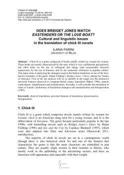 DOES BRIDGET JONES WATCH EASTENDERS OR THE LOVE