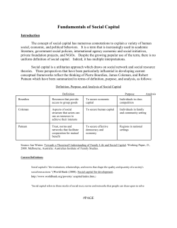 Fundamentals of Social Capital
