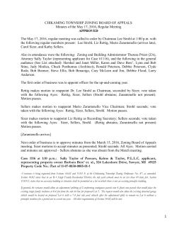 CHIKAMING TOWNSHIP ZONING BOARD OF APPEALS Minutes of