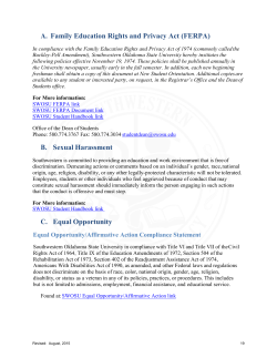 A. Family Education Rights and Privacy Act (FERPA) B. Sexual