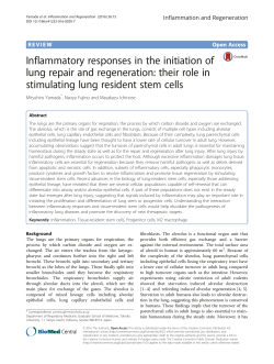 Inflammatory responses in the initiation of lung