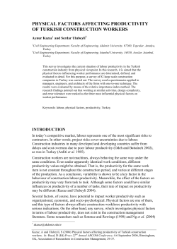 physical factors affecting productivity of turkish construction workers