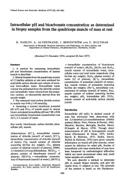 Intracellular pH and Bicarbonate Concentration as