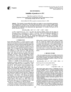 Solubility of jarosite at 4-35&deg;C