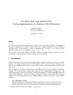 CS:APP3e Web Aside ARCH:VLOG Verilog Implementation of a