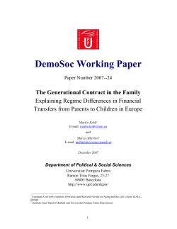 The Generational Contract in the Family