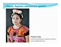 Libana. Zapotec ceremonial speech