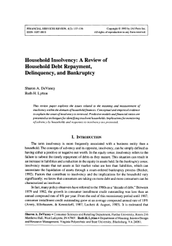 Household Insolvency: A Review of Household