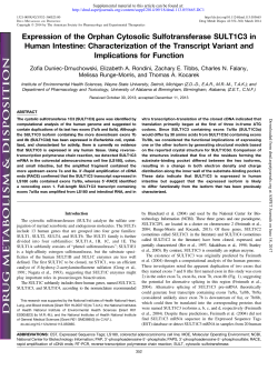 Expression of the Orphan Cytosolic Sulfotransferase SULT1C3 in