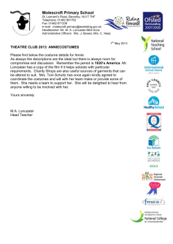 ANNIE COSTUMES - Molescroft Primary School