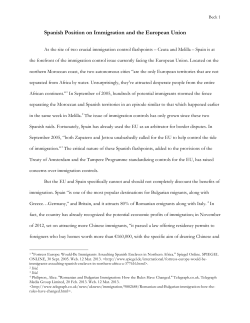 Spanish Position on Immigration and the European Union