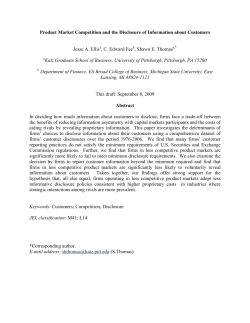 Product Market Competition and the Disclosure of Information about