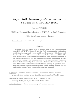 Asymptotic homology of the quotient of PSL2(R) by a modular group