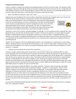 Frequency and Period of a Wave A wave is created in a slinky by the