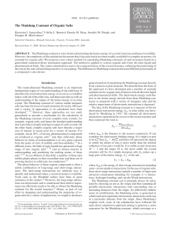 The Madelung Constant of Organic Salts