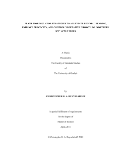 PLANT BIOREGULATOR STRATEGIES TO ALLEVIATE BIENNIAL