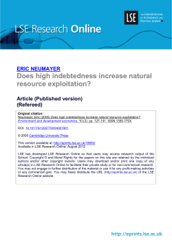Does high indebtedness increase natural resource exploitation?